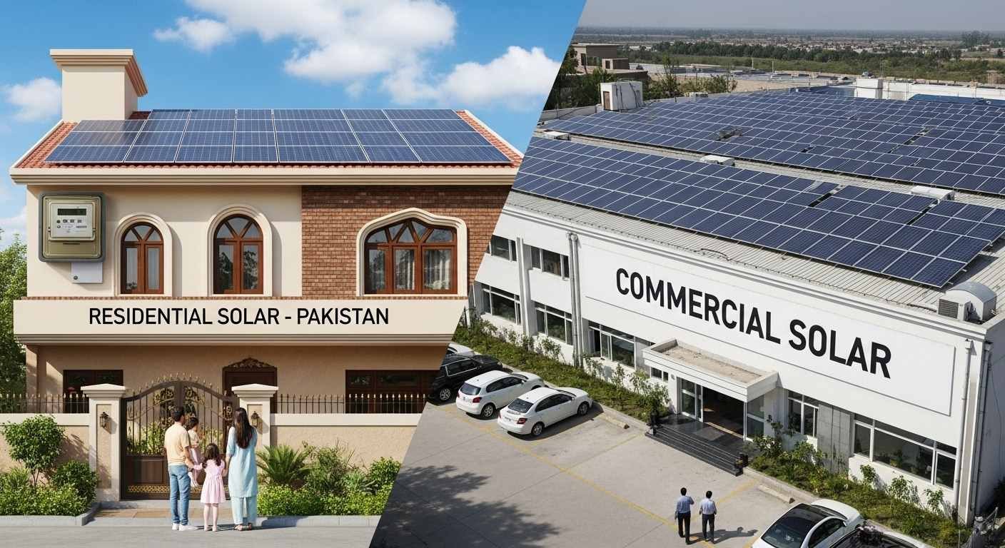 Difference Between Residential and Commercial Solar in Pakistan