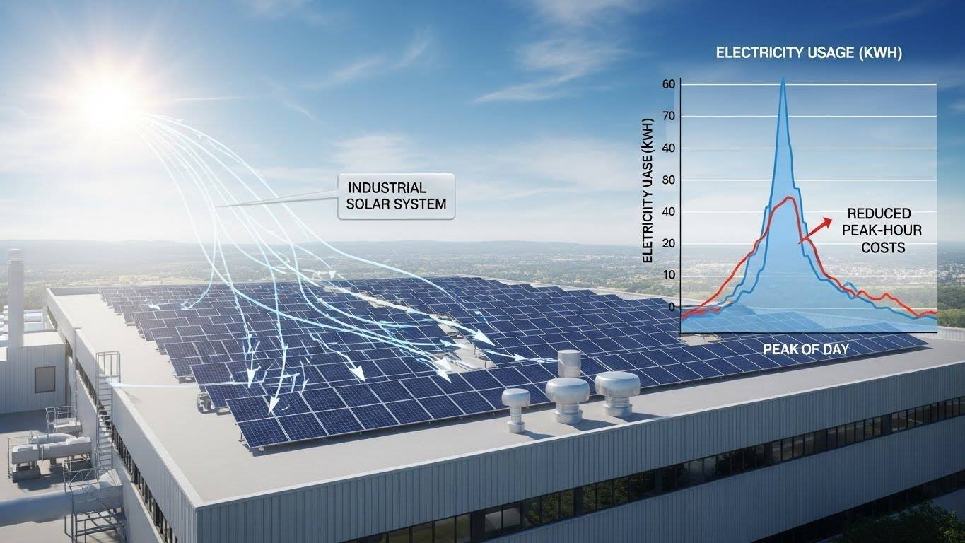 How Industrial Solar Systems Reduce Peak-Hour Costs for Factories